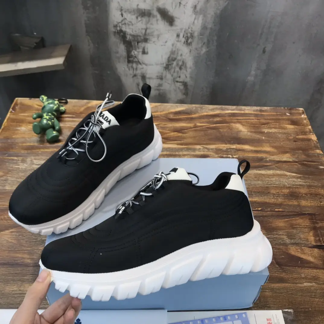 PRADA 2022 Men’s Black Sneakers – High-Quality Replica Prada Shoes, Waterproof Upper,  Foam Sole, Sizes 38- ComfortFit 194