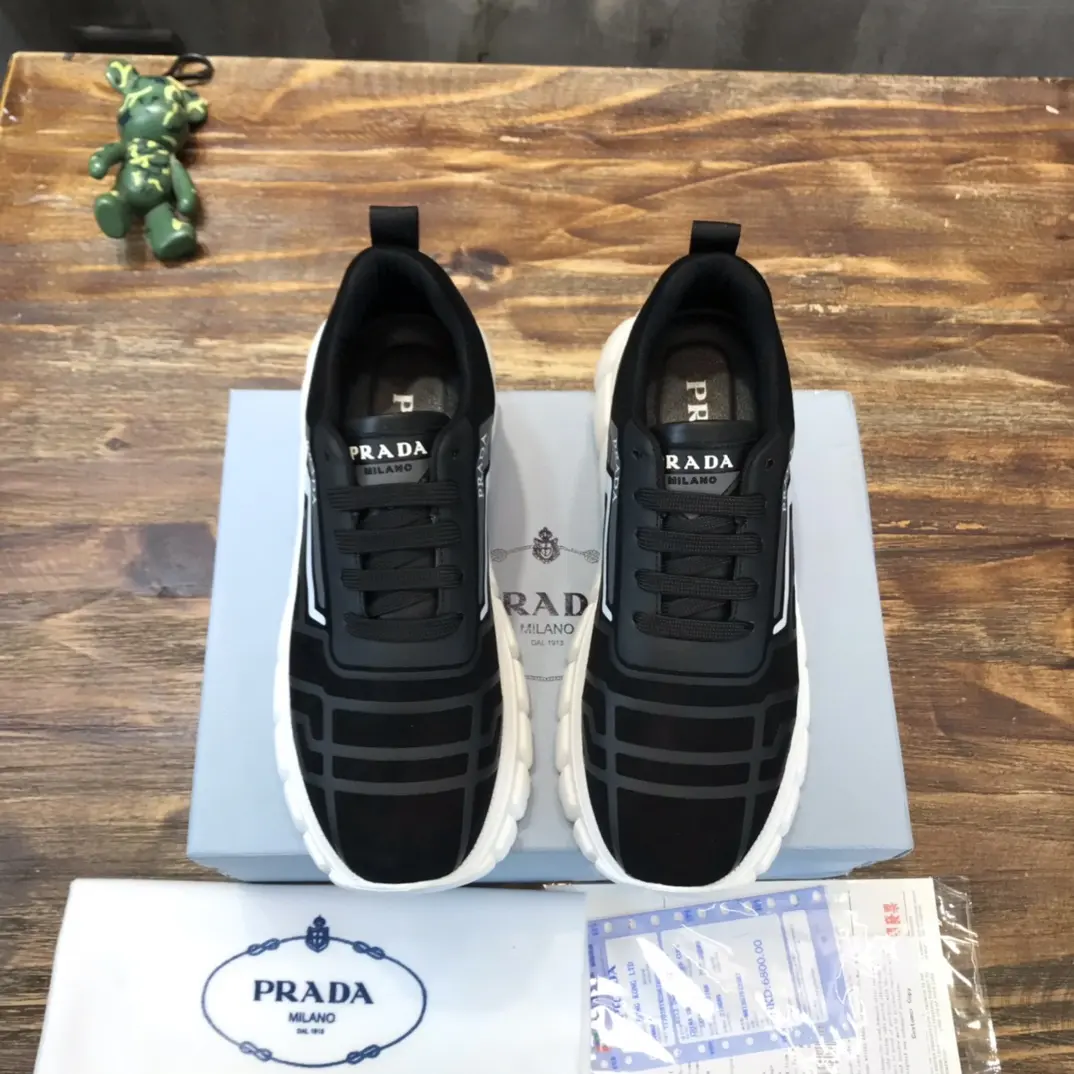 Timeless PRADA 2022 Men’s Sneakers – Black and White, High-Quality Prada Sneakers Replica, Latest Style, Sizes 38-44 (Custom 45 No Returns 196
