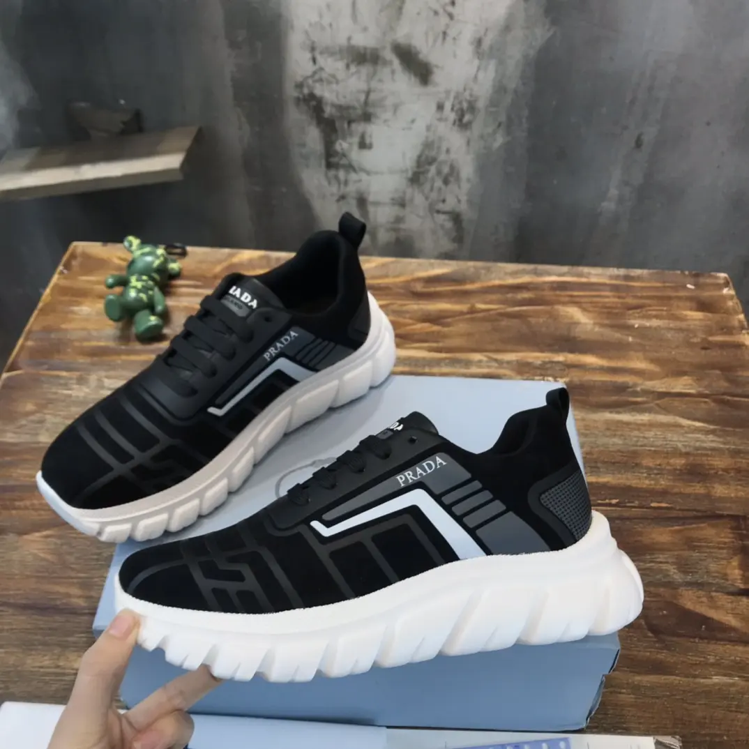 Timeless PRADA 2022 Men’s Sneakers – Black and White, High-Quality Prada Sneakers Replica, Latest Style, Sizes 38-44 (Custom 45 No Returns 196