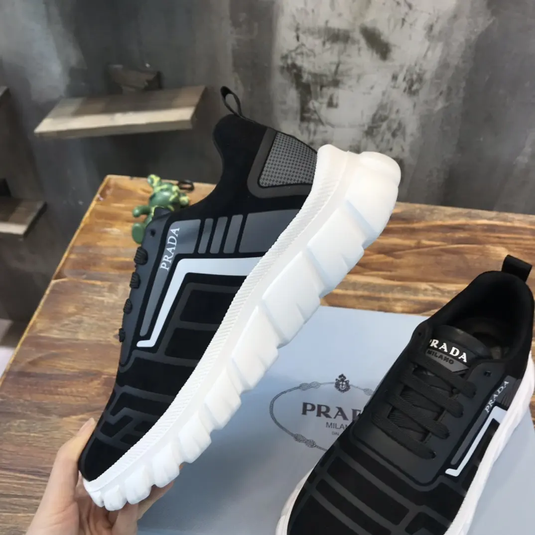 Timeless PRADA 2022 Men’s Sneakers – Black and White, High-Quality Prada Sneakers Replica, Latest Style, Sizes 38-44 (Custom 45 No Returns 196