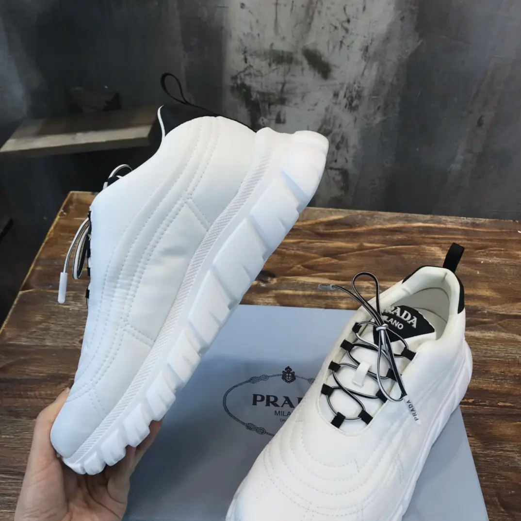 Flexible PRADA 2022 Men’s White Chunky Sneakers – High-Quality Replica Prada Shoes, Waterproof Upper, Sizes 38-44 (Custom 45 No Returns 173