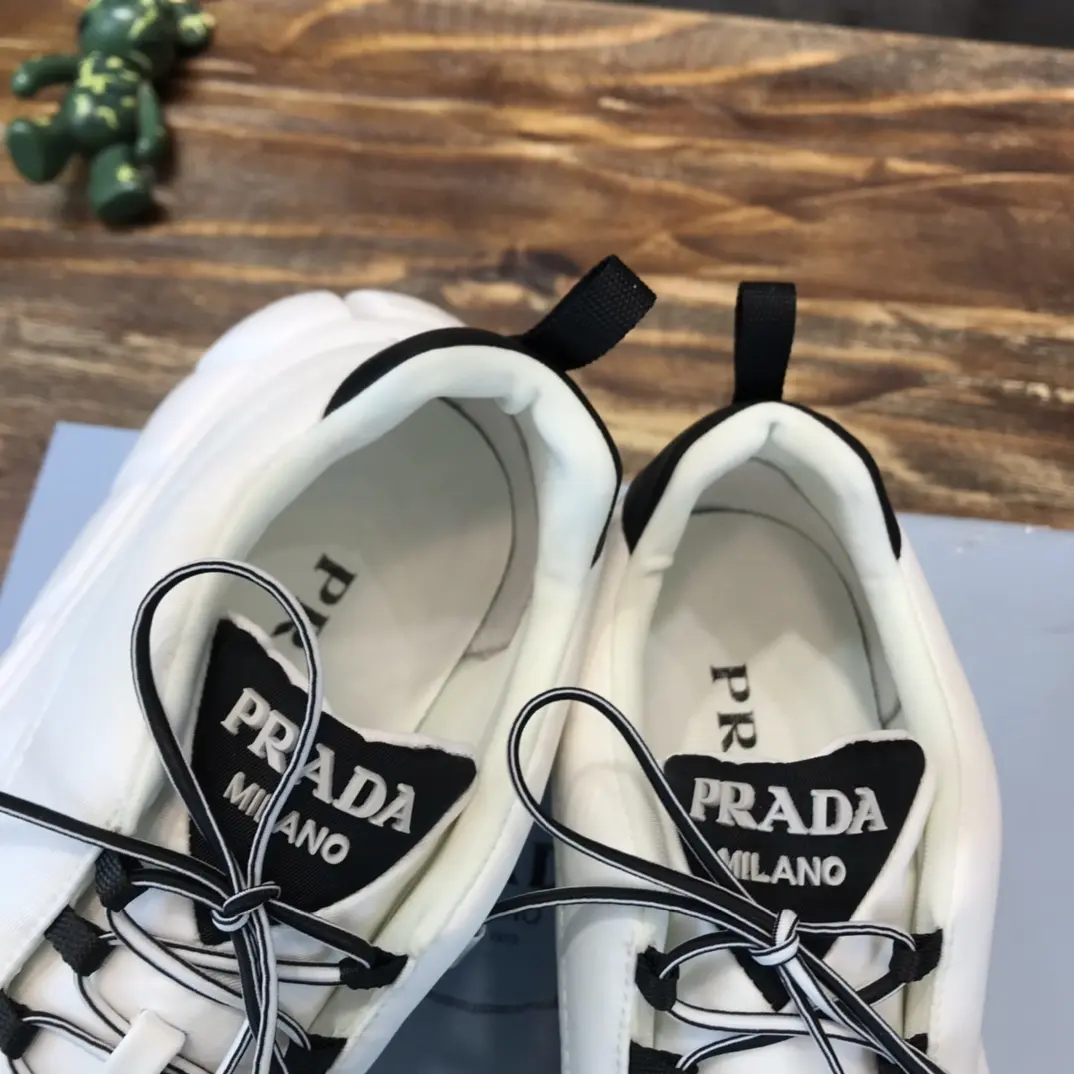 Flexible PRADA 2022 Men’s White Chunky Sneakers – High-Quality Replica Prada Shoes, Waterproof Upper, Sizes 38-44 (Custom 45 No Returns 173