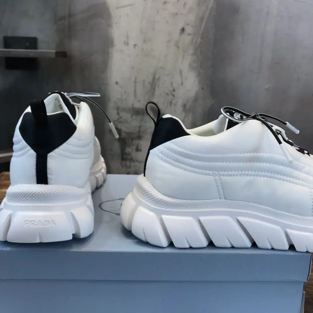 Flexible PRADA 2022 Men’s White Chunky Sneakers – High-Quality Replica Prada Shoes, Waterproof Upper, Sizes 38-44 (Custom 45 No Returns 173