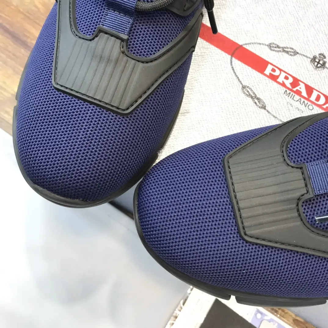 PRADA Men’s 2022 Blue Knit Sneakers – High-Quality Replica Prada Shoes, Sizes 38- Supportive 183
