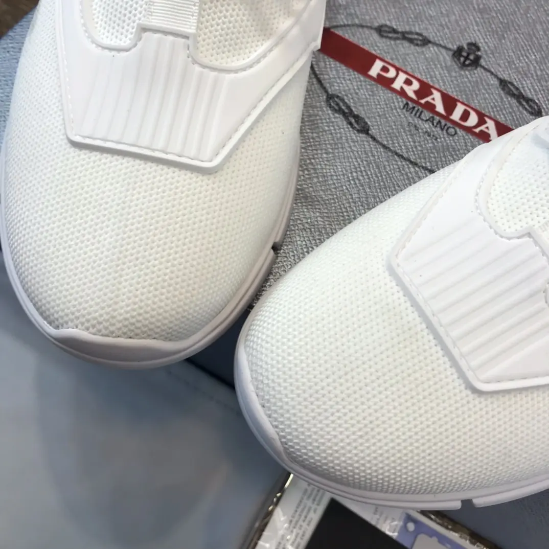 PRADA Men’s 2022 White Knit Sneakers – High-Quality Replica Prada Shoes, Sizes 38- ModernLook 164
