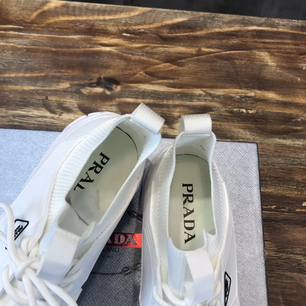 PRADA Men’s 2022 White Knit Sneakers – High-Quality Replica Prada Shoes, Sizes 38- ModernLook 164
