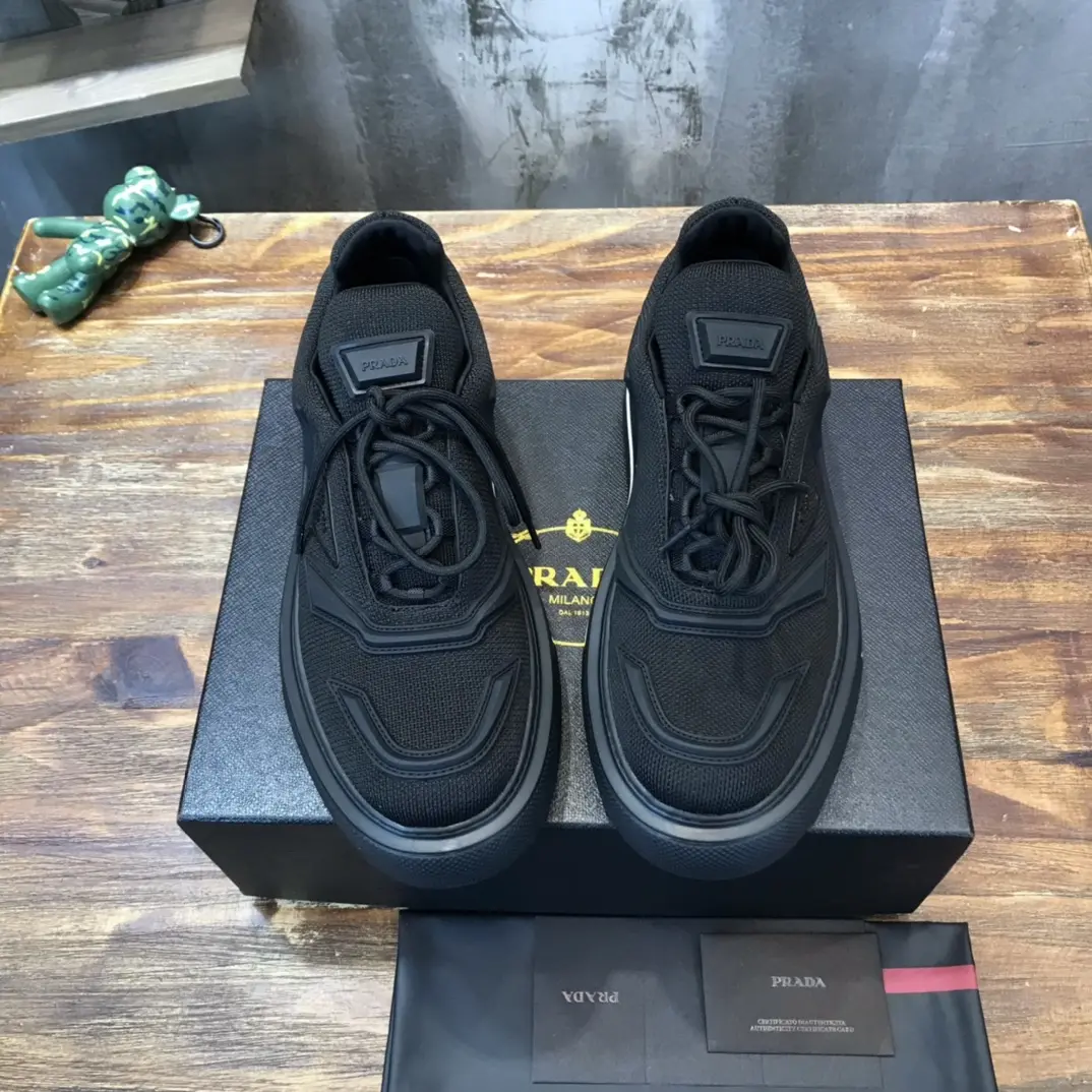 PRADA Men’s Black High-Top Chunky Sneakers with Re-Nylon and Leather – P390 Style, Replica Prada Shoes, 1:1 Replica Sneakers WaterResistant 192