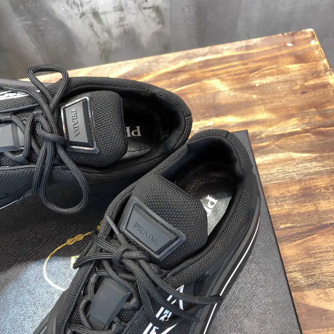 PRADA Men’s Black High-Top Chunky Sneakers with Re-Nylon and Patent Leather – P390 Style, 1:1 Replica Sneakers, High Quality Prada Sneakers Replica UrbanChic 190
