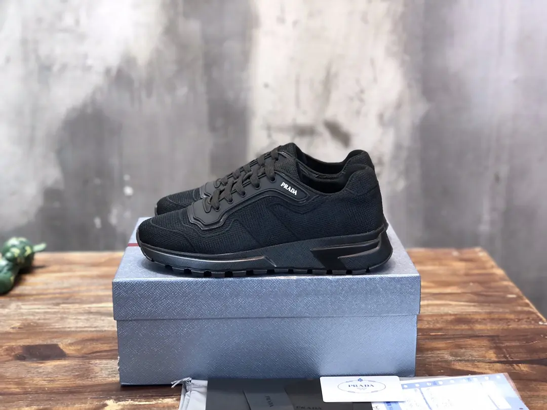 PRADA Men’s Black Knit Sneakers 2022 – , Breathable Replica Prada Shoes, High Quality Rep Sneakers, Sizes 38- Practical 184