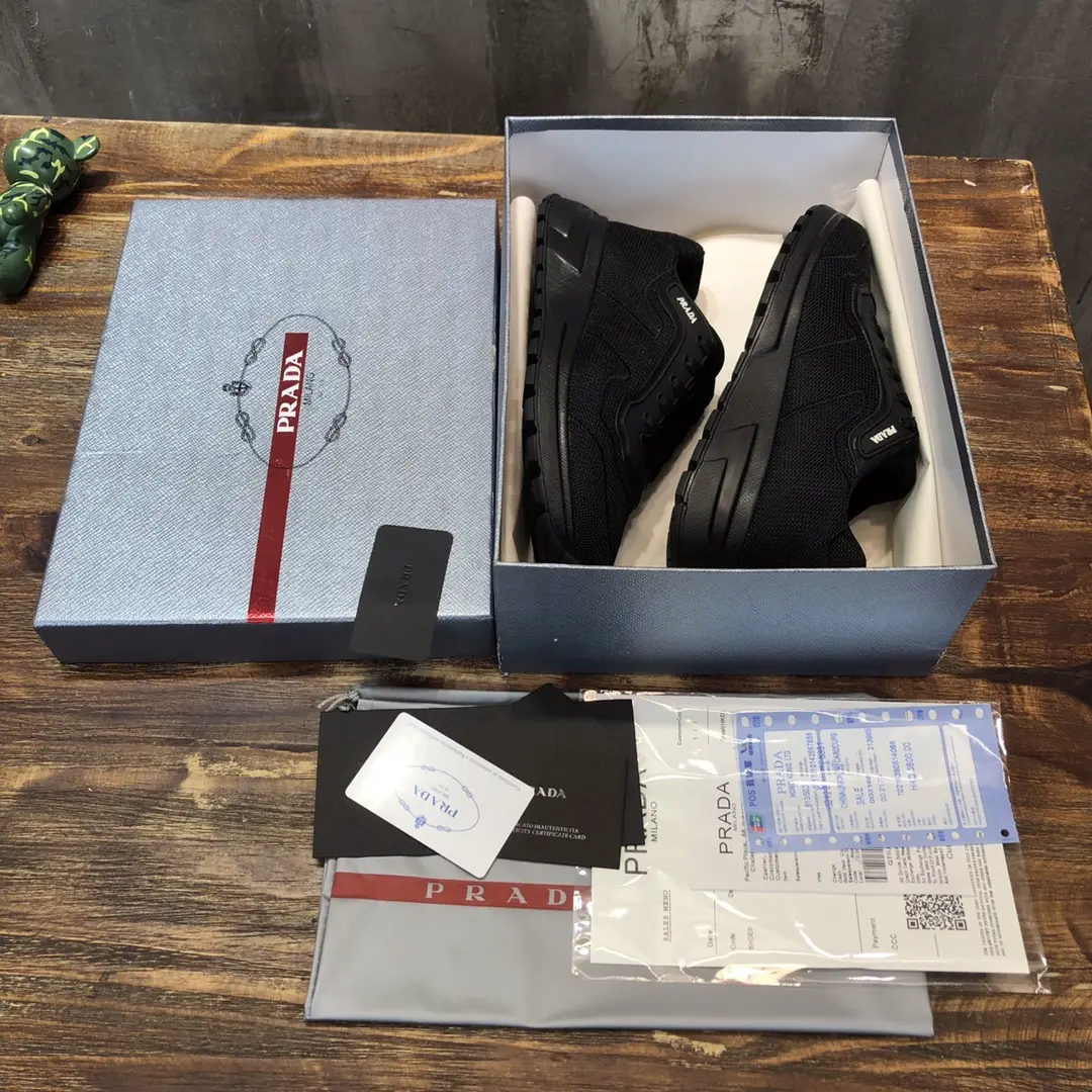 PRADA Men’s Black Knit Sneakers 2022 – , Breathable Replica Prada Shoes, High Quality Rep Sneakers, Sizes 38- Practical 184