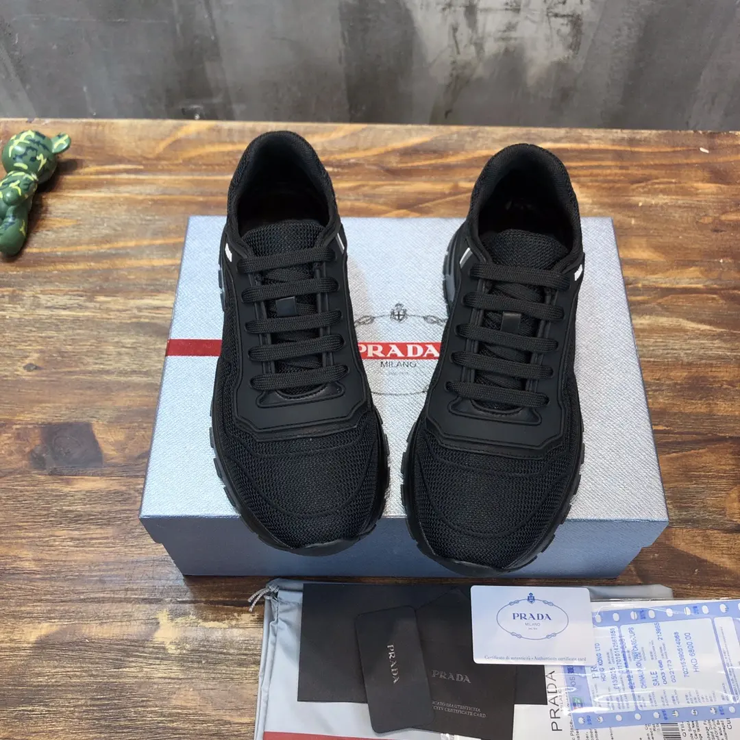 PRADA Men’s Black Knit Sneakers 2022 – , Breathable Replica Prada Shoes, High Quality Rep Sneakers, Sizes 38- Practical 184