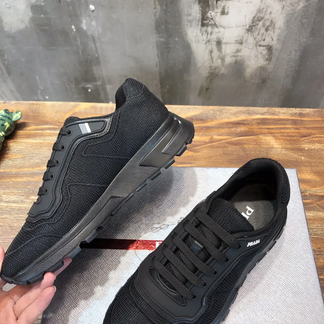 PRADA Men’s Black Knit Sneakers 2022 – , Breathable Replica Prada Shoes, High Quality Rep Sneakers, Sizes 38- Practical 184