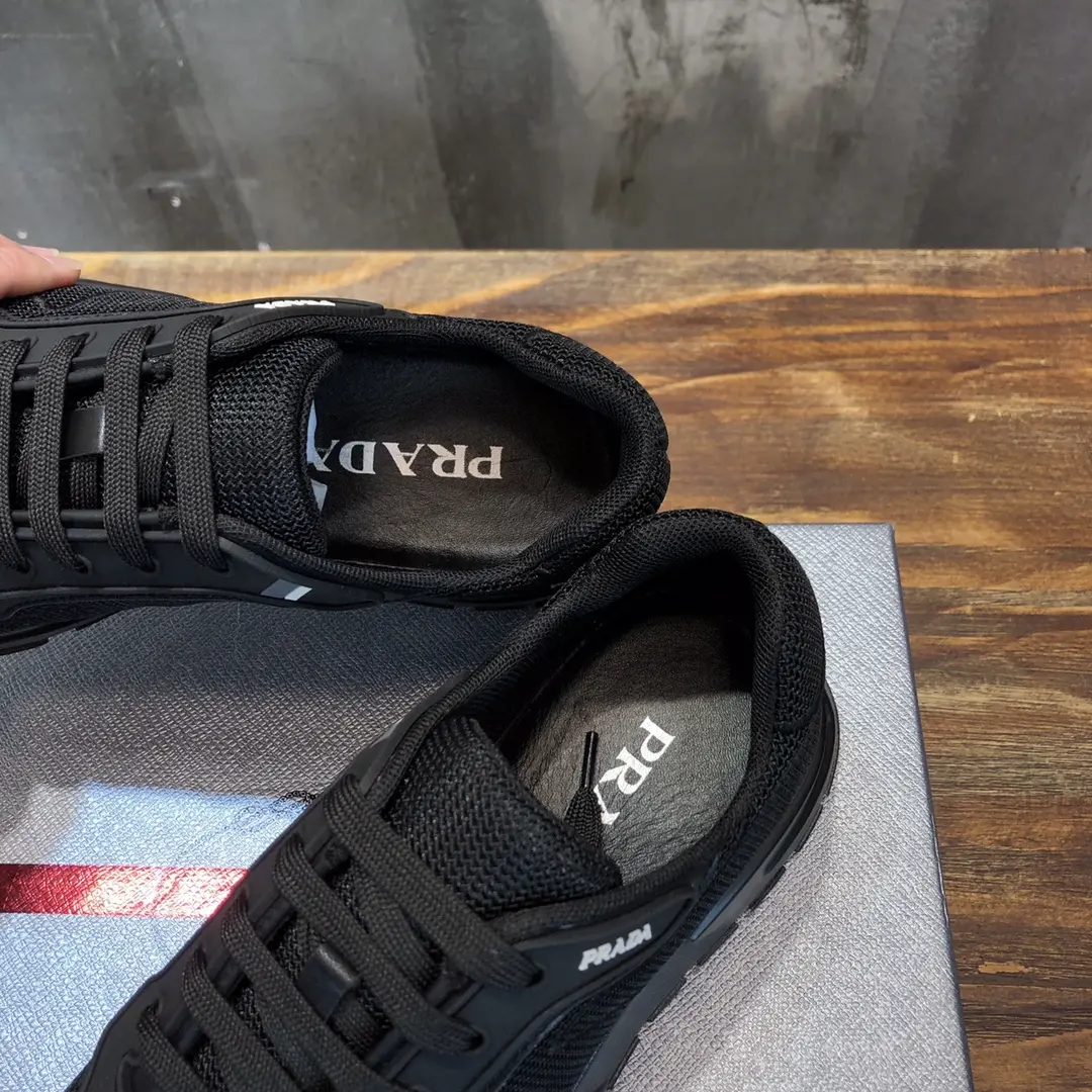 PRADA Men’s Black Knit Sneakers 2022 – , Breathable Replica Prada Shoes, High Quality Rep Sneakers, Sizes 38- Practical 184
