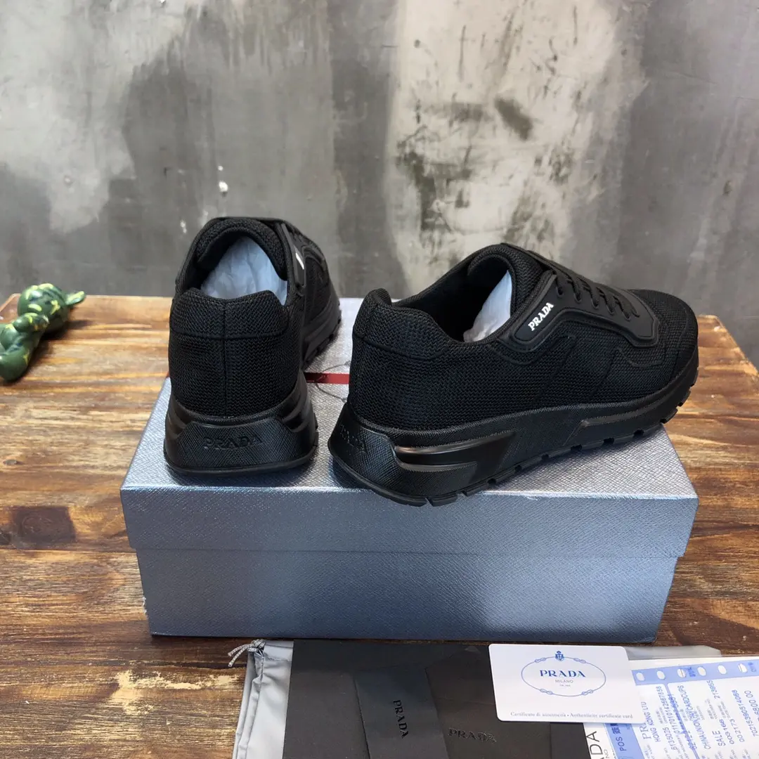 PRADA Men’s Black Knit Sneakers 2022 – , Breathable Replica Prada Shoes, High Quality Rep Sneakers, Sizes 38- Practical 184