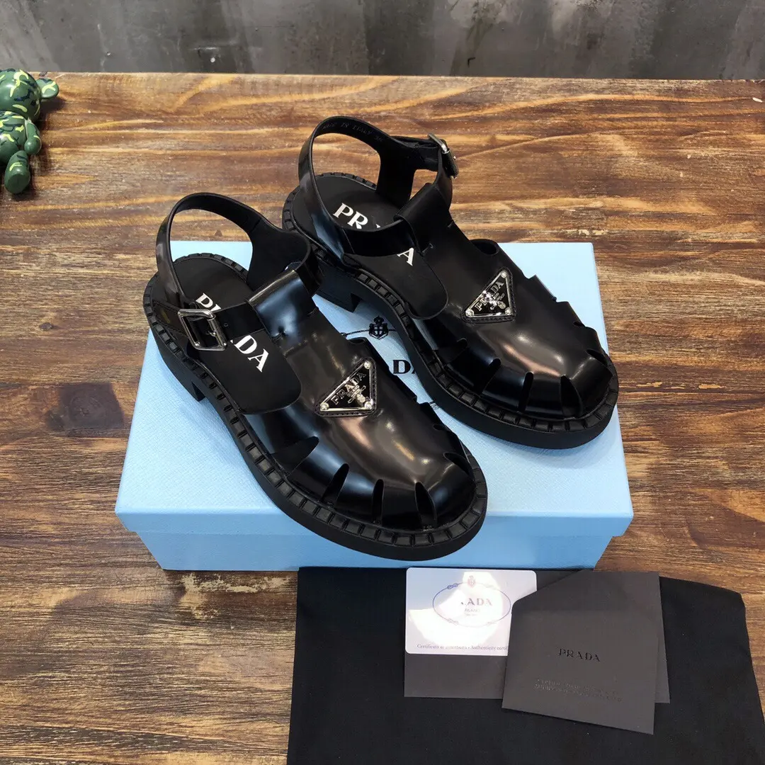 WaterResistant Prada 2022 SS Women’s Black Fisherman Sandals – College Style, Fashionable and , Replica Prada Design, High-Quality Sneakers, Sizes 35- 177