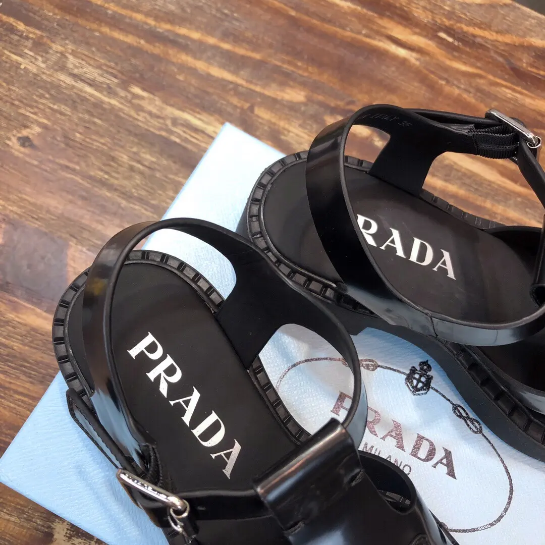 WaterResistant Prada 2022 SS Women’s Black Fisherman Sandals – College Style, Fashionable and , Replica Prada Design, High-Quality Sneakers, Sizes 35- 177