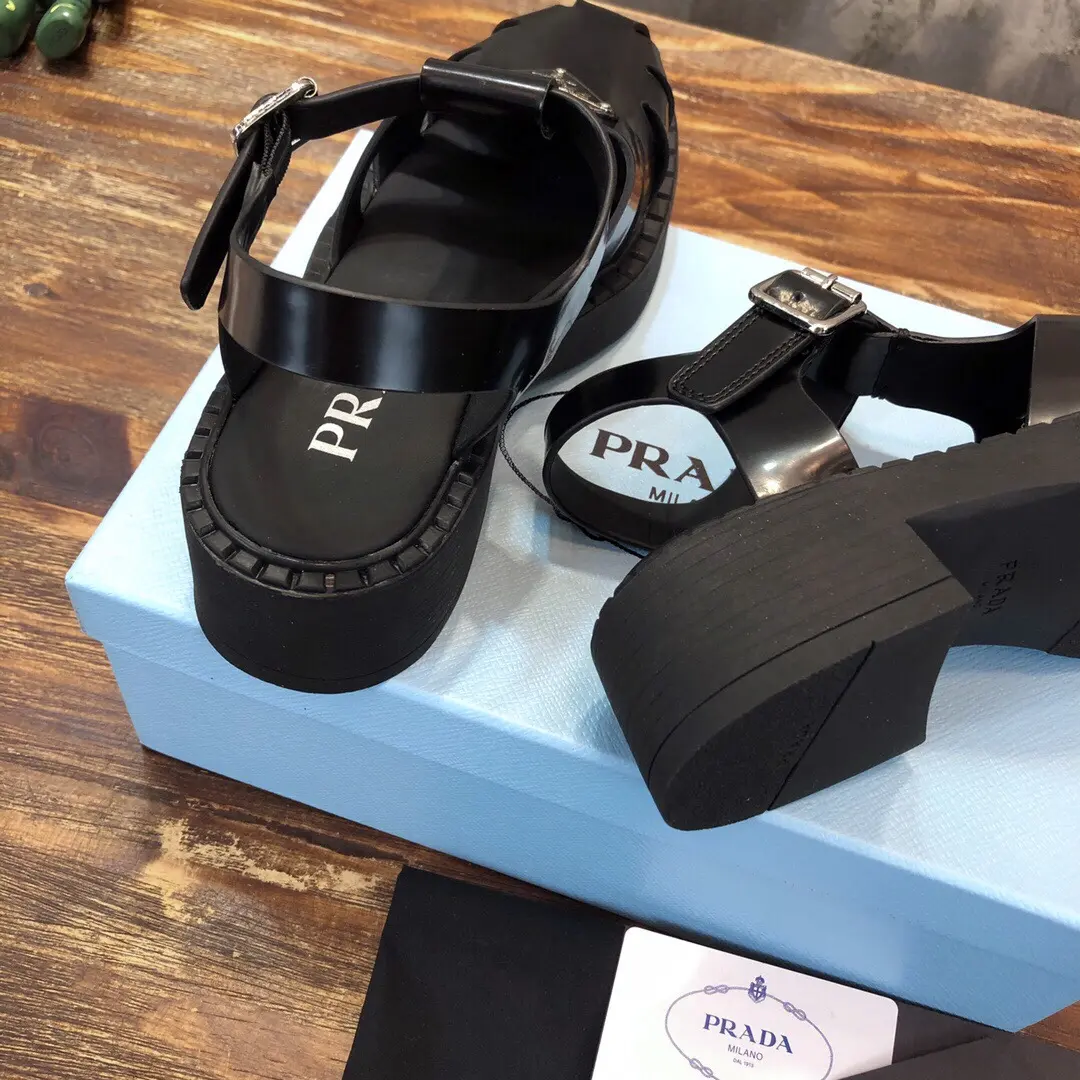 WaterResistant Prada 2022 SS Women’s Black Fisherman Sandals – College Style, Fashionable and , Replica Prada Design, High-Quality Sneakers, Sizes 35- 177
