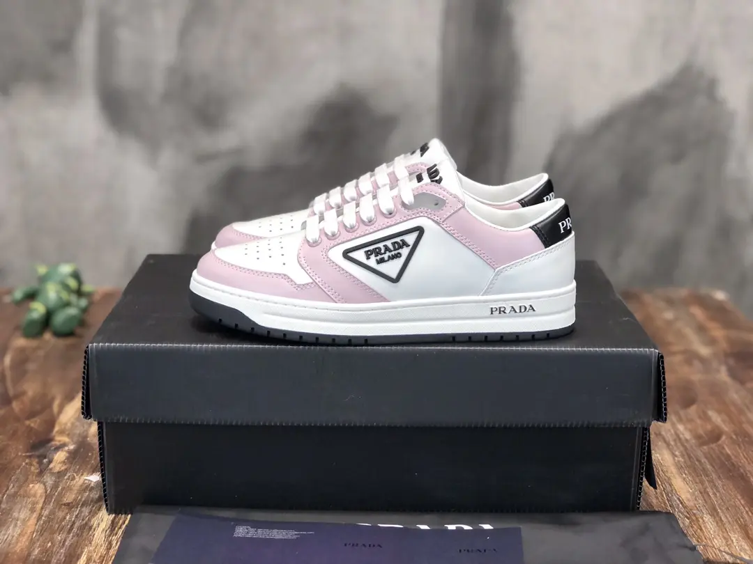 StreetReady Prada 22C White and Pink Sneakers – High Quality Replica Prada Shoes 1: 198