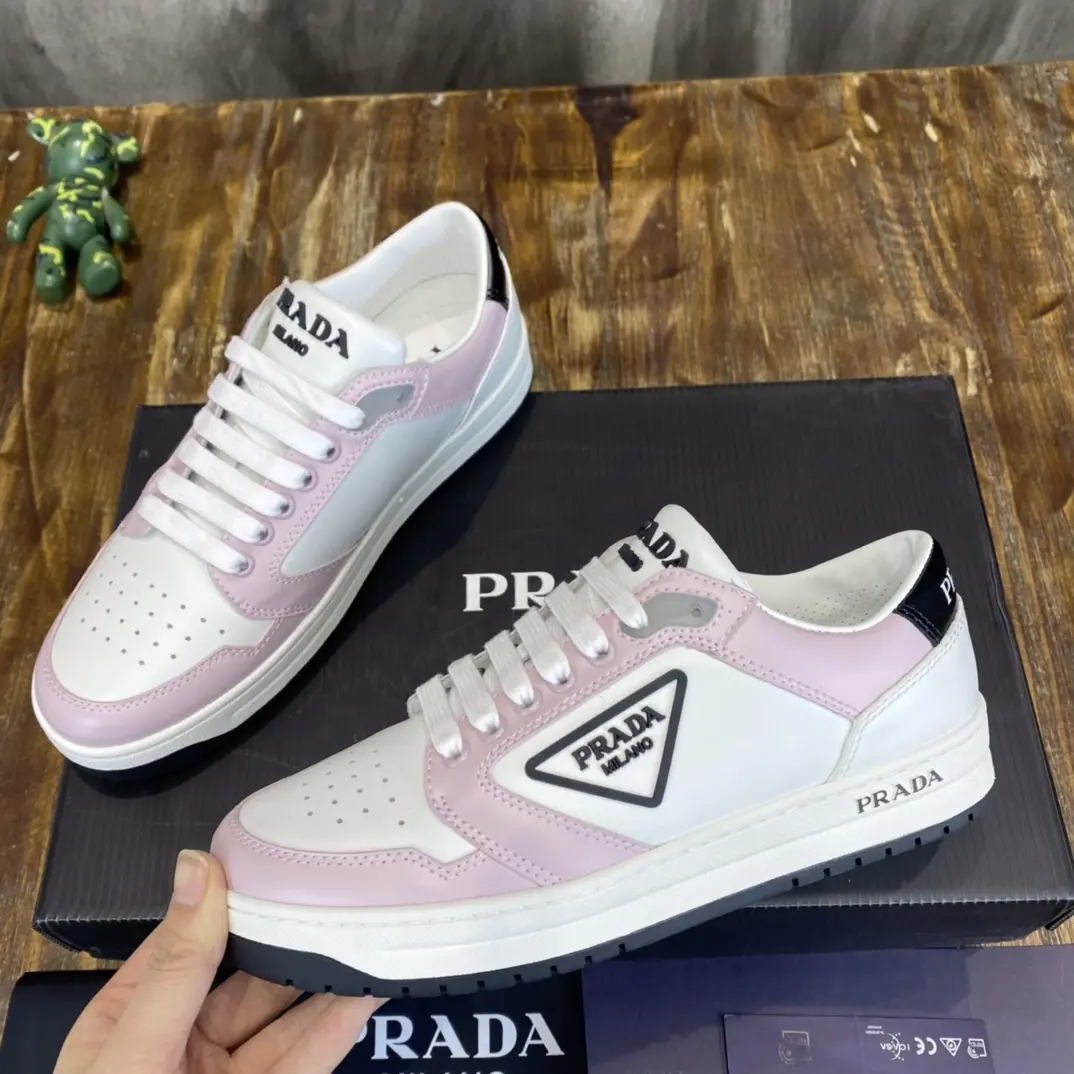 StreetReady Prada 22C White and Pink Sneakers – High Quality Replica Prada Shoes 1: 198