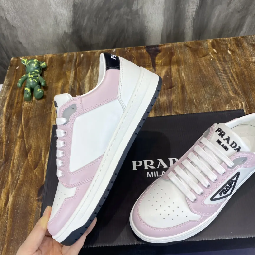 StreetReady Prada 22C White and Pink Sneakers – High Quality Replica Prada Shoes 1: 198