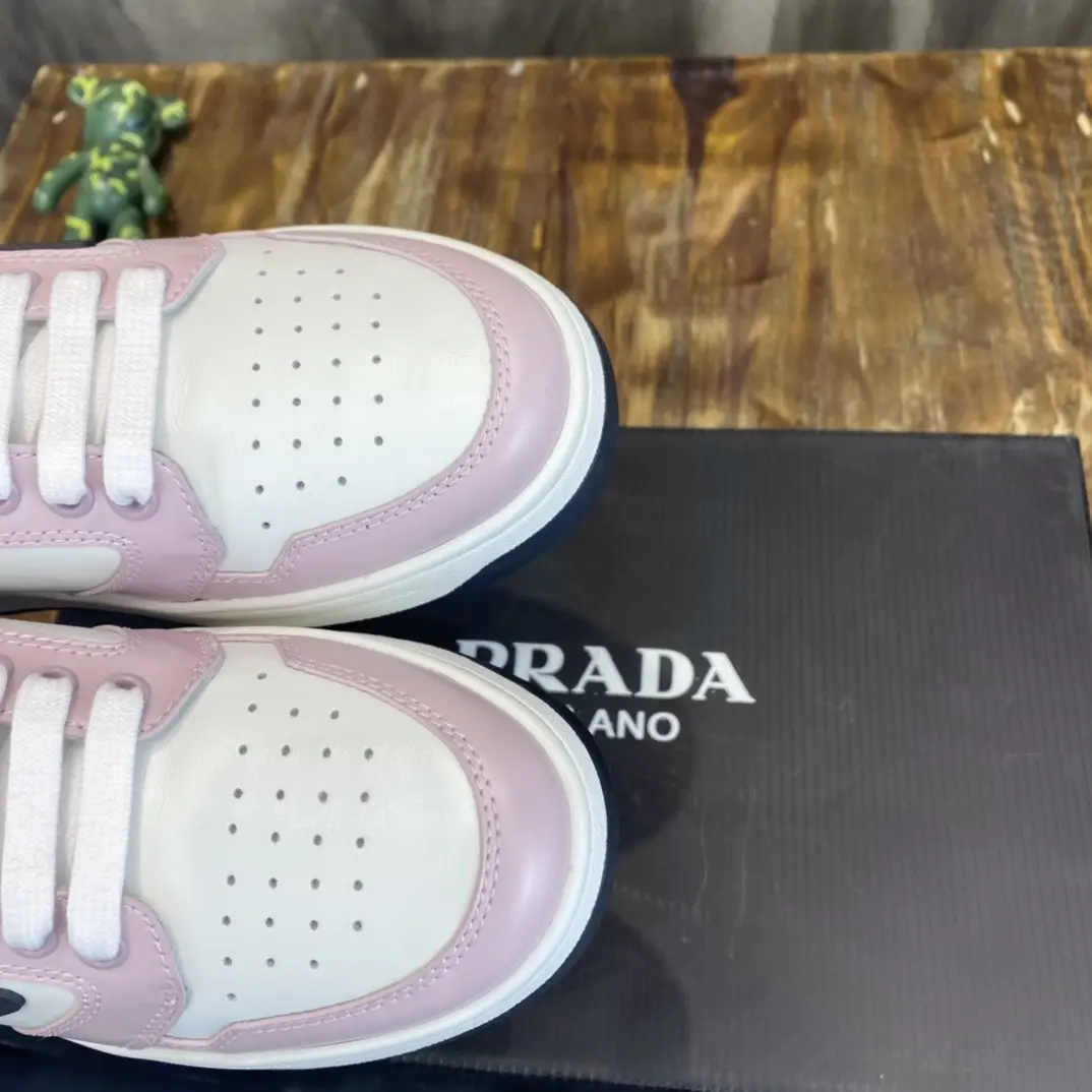 StreetReady Prada 22C White and Pink Sneakers – High Quality Replica Prada Shoes 1: 198