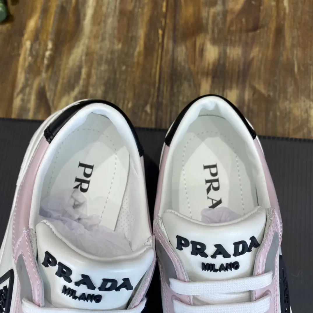 StreetReady Prada 22C White and Pink Sneakers – High Quality Replica Prada Shoes 1: 198