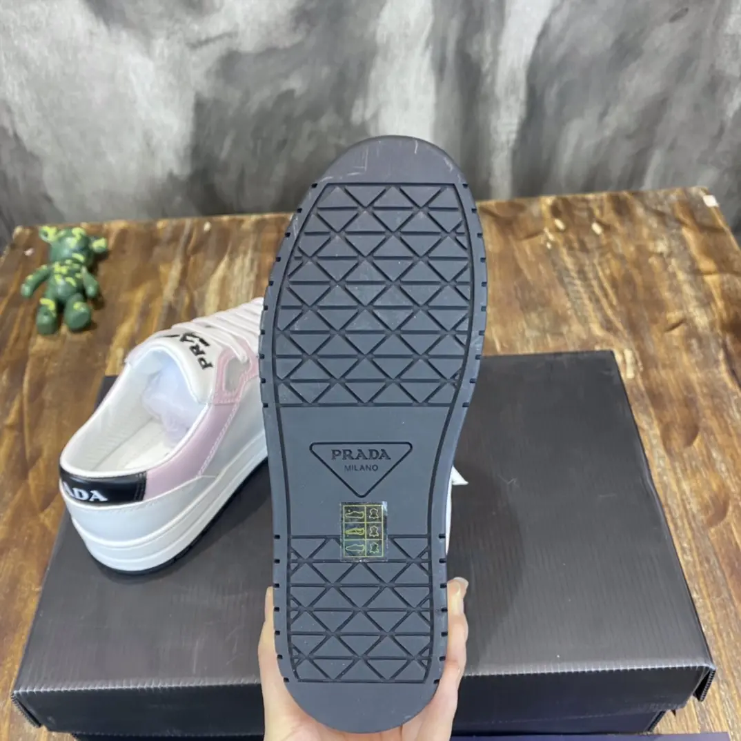 StreetReady Prada 22C White and Pink Sneakers – High Quality Replica Prada Shoes 1: 198
