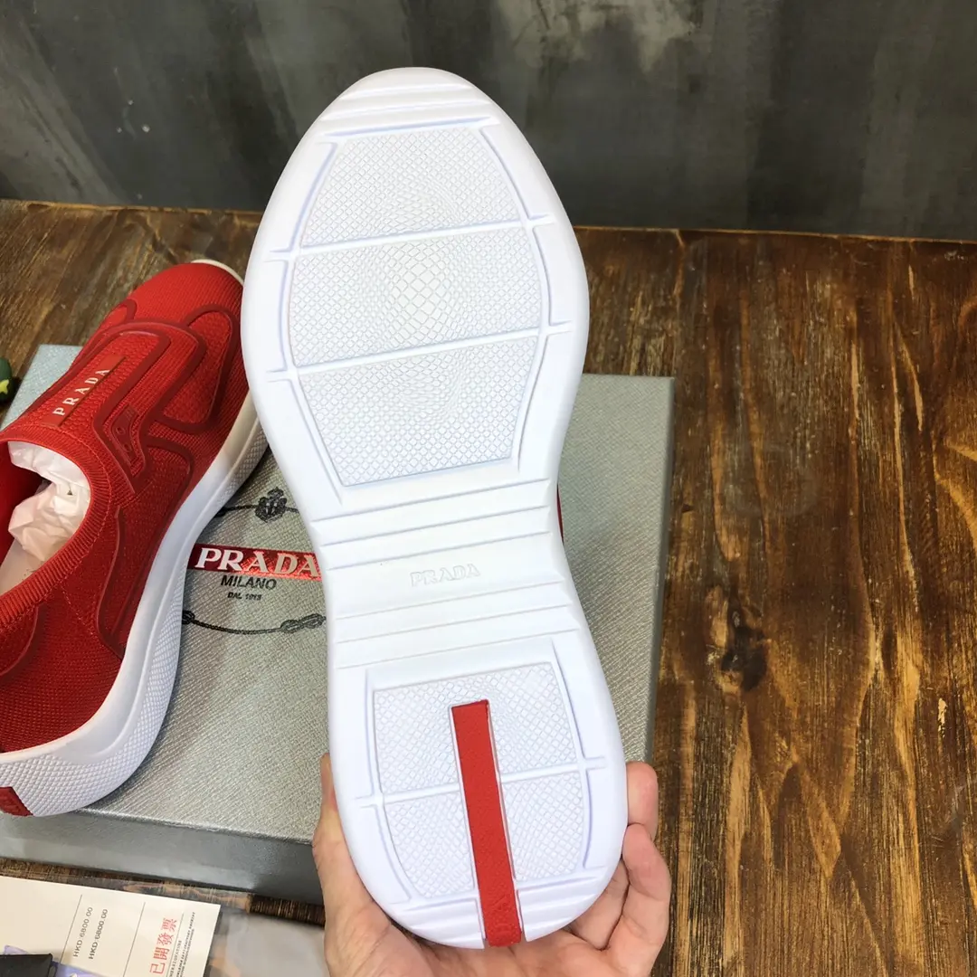 Durable Prada America’s Cup Red Slip-On Sneakers – Replica Prada Shoes & High Quality Prada Sneakers Replica 226