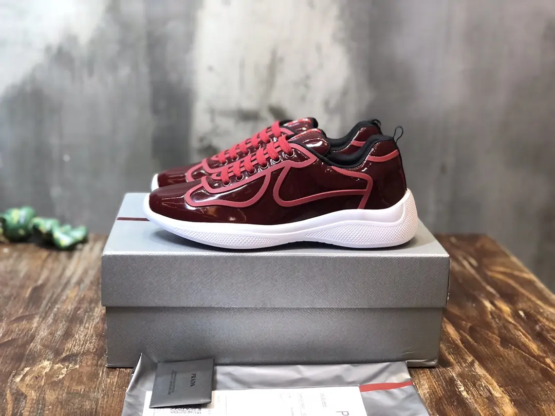 ComfortFit Prada America’s Cup Sneaker, Red, Low-top – High Quality Replica Prada Shoes & 1:1 Replica Sneakers 242