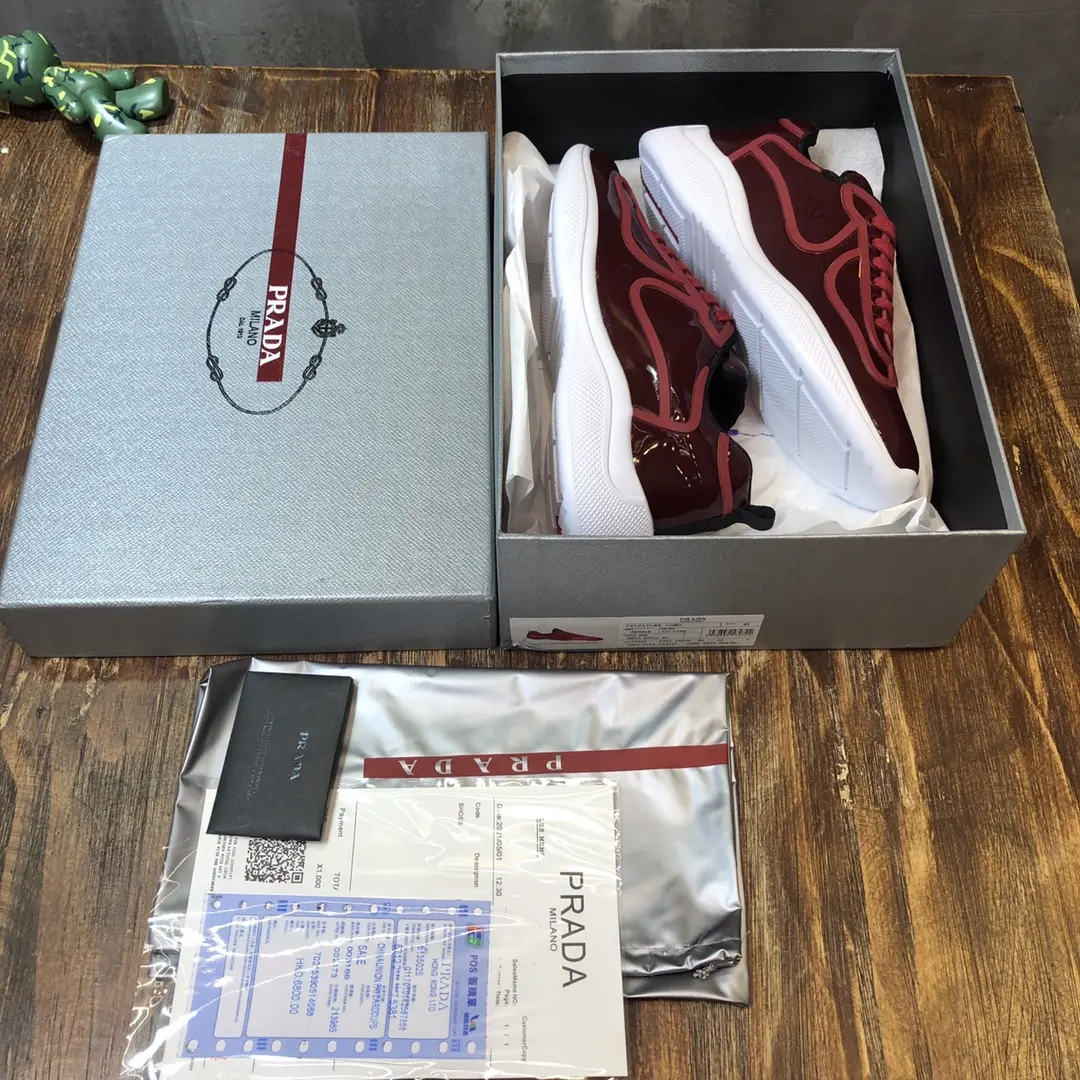 ComfortFit Prada America’s Cup Sneaker, Red, Low-top – High Quality Replica Prada Shoes & 1:1 Replica Sneakers 242