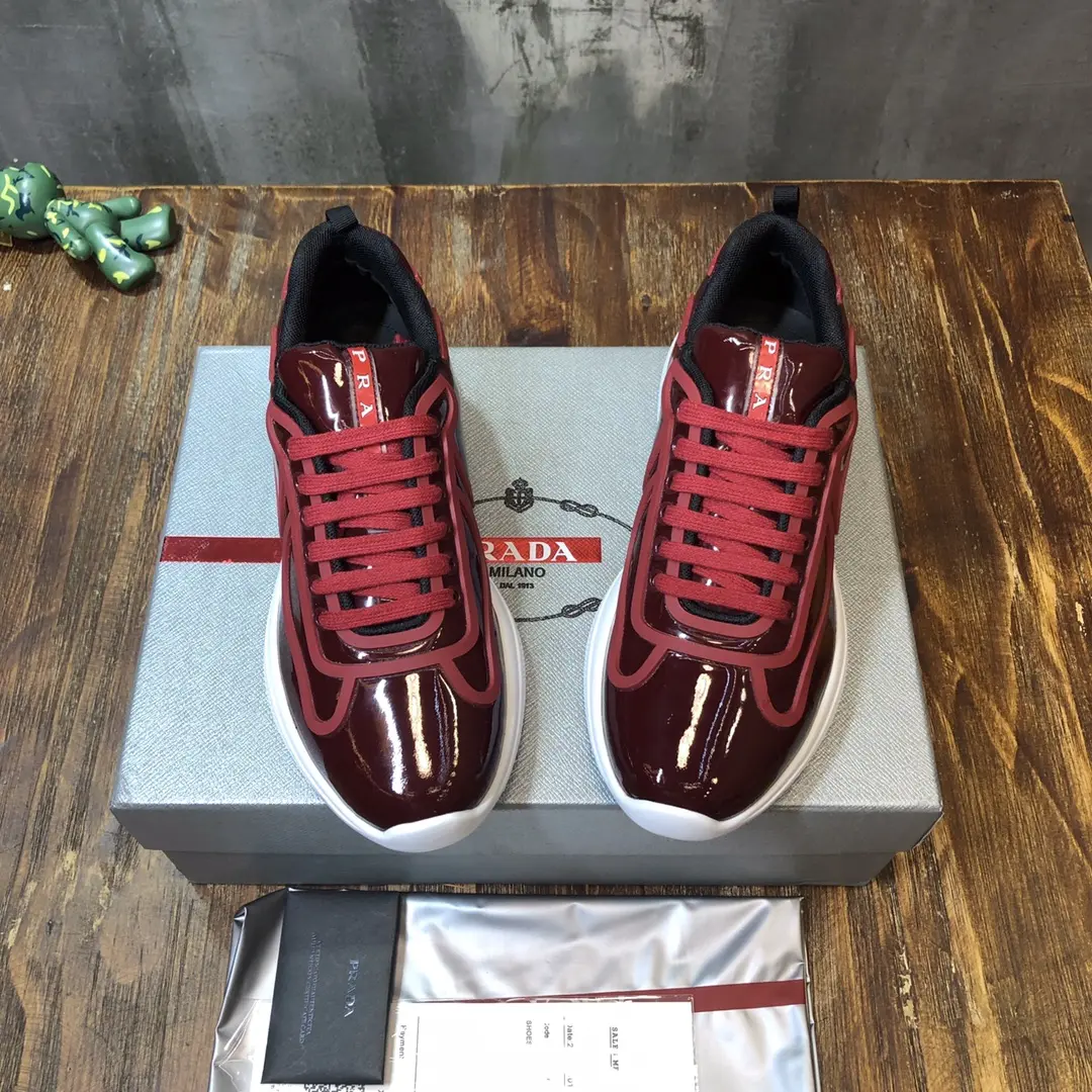 ComfortFit Prada America’s Cup Sneaker, Red, Low-top – High Quality Replica Prada Shoes & 1:1 Replica Sneakers 242