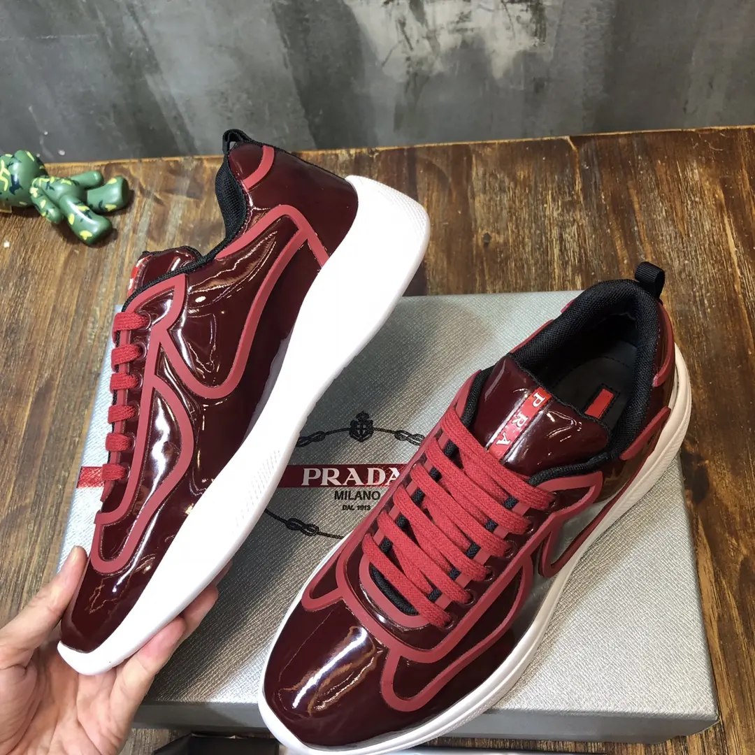 ComfortFit Prada America’s Cup Sneaker, Red, Low-top – High Quality Replica Prada Shoes & 1:1 Replica Sneakers 242