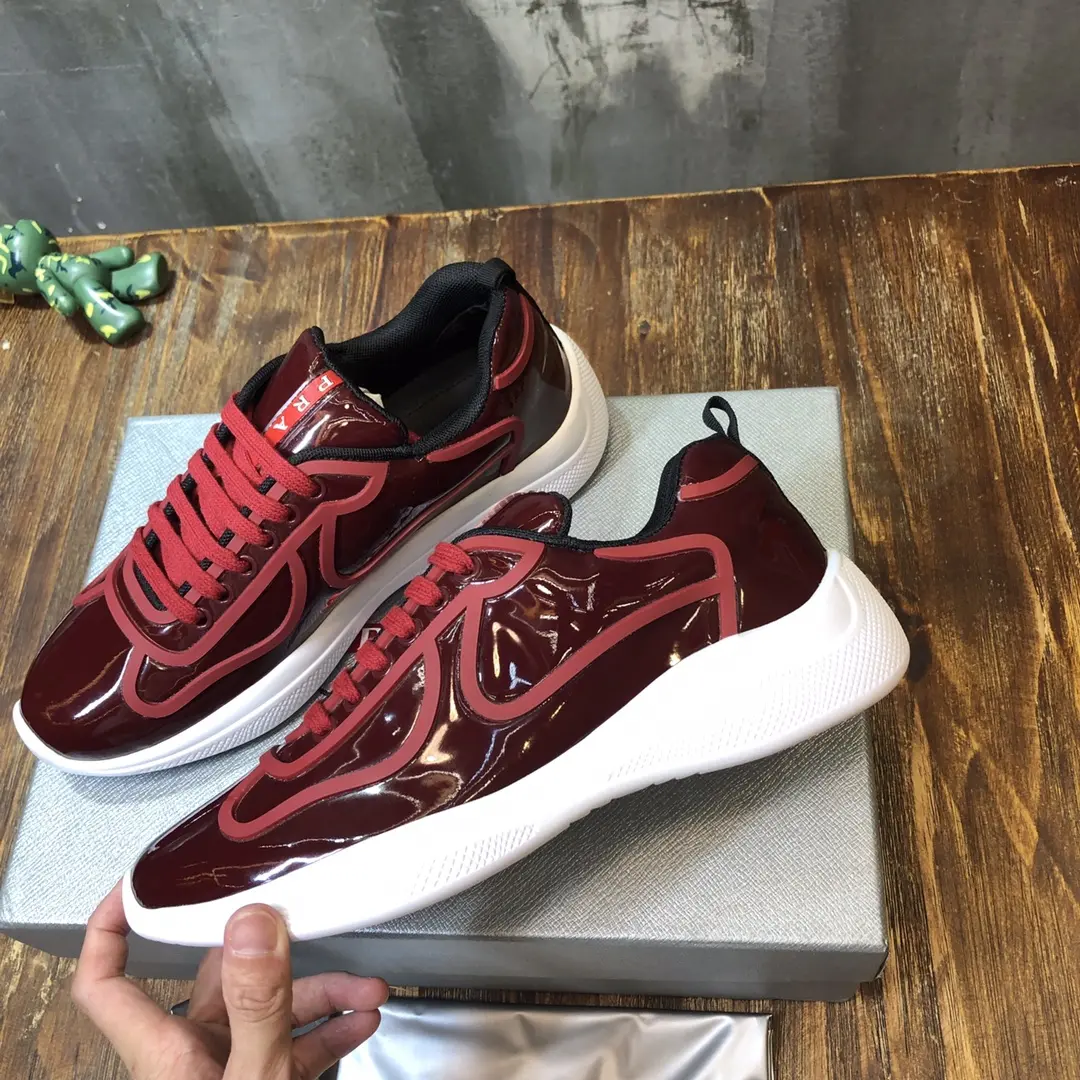 ComfortFit Prada America’s Cup Sneaker, Red, Low-top – High Quality Replica Prada Shoes & 1:1 Replica Sneakers 242