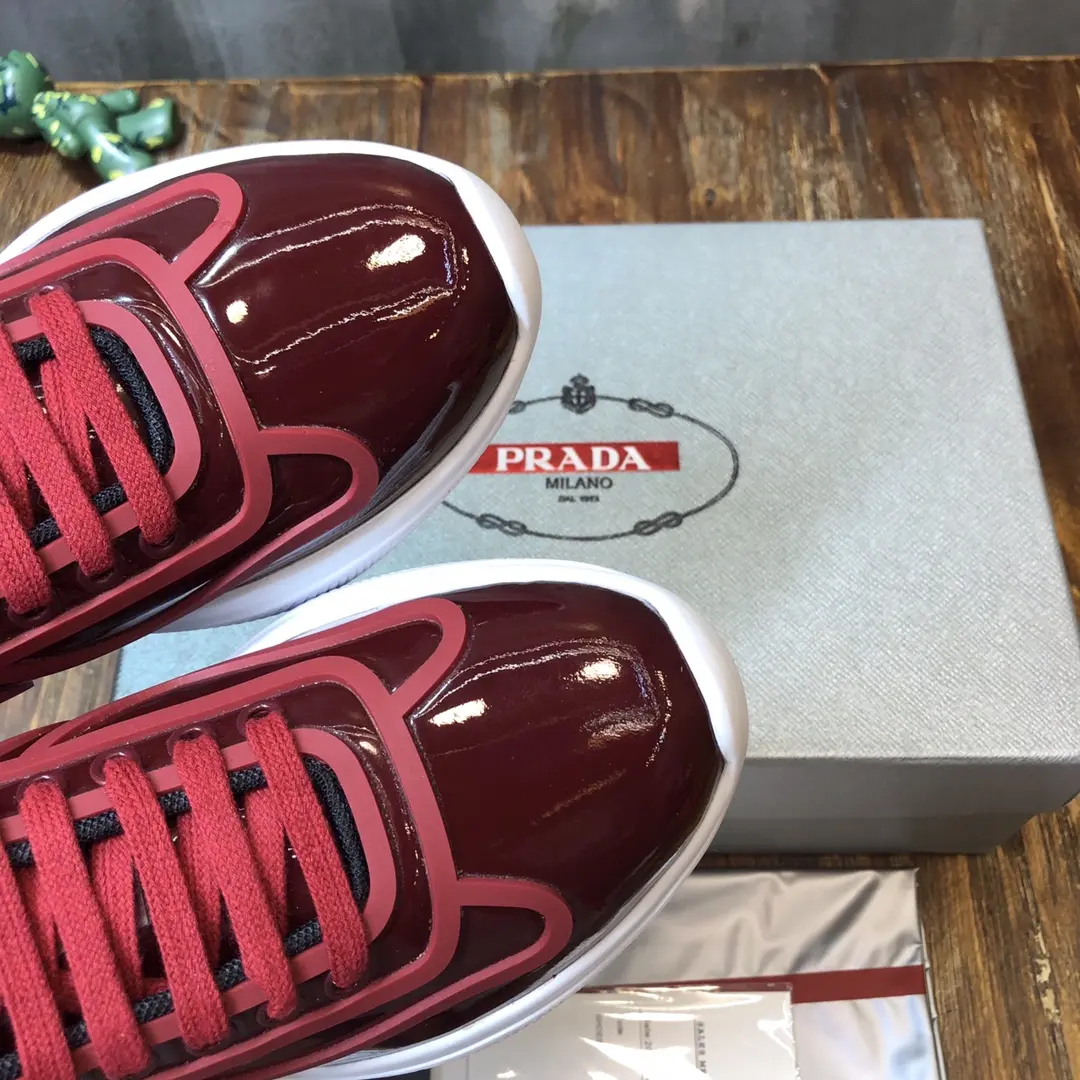 ComfortFit Prada America’s Cup Sneaker, Red, Low-top – High Quality Replica Prada Shoes & 1:1 Replica Sneakers 242