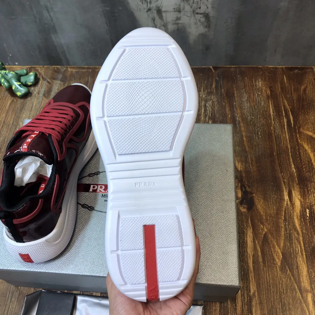 ComfortFit Prada America’s Cup Sneaker, Red, Low-top – High Quality Replica Prada Shoes & 1:1 Replica Sneakers 242
