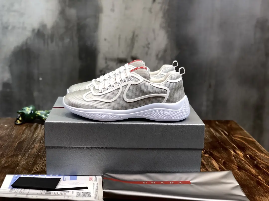 Prada America’s Cup Sneaker White Grey – High Quality Replica Prada Shoes 1:1 Sneakers Classic 244
