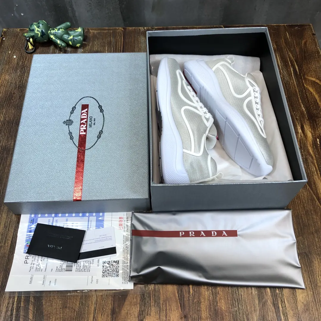 Prada America’s Cup Sneaker White Grey – High Quality Replica Prada Shoes 1:1 Sneakers Classic 244
