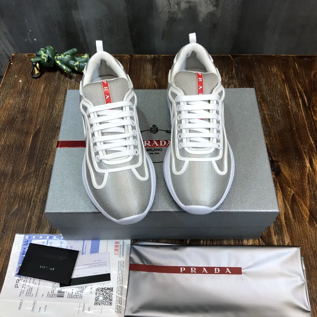 Prada America’s Cup Sneaker White Grey – High Quality Replica Prada Shoes 1:1 Sneakers Classic 244
