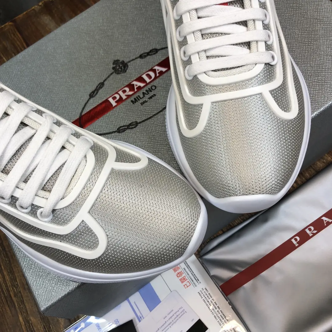 Prada America’s Cup Sneaker White Grey – High Quality Replica Prada Shoes 1:1 Sneakers Classic 244
