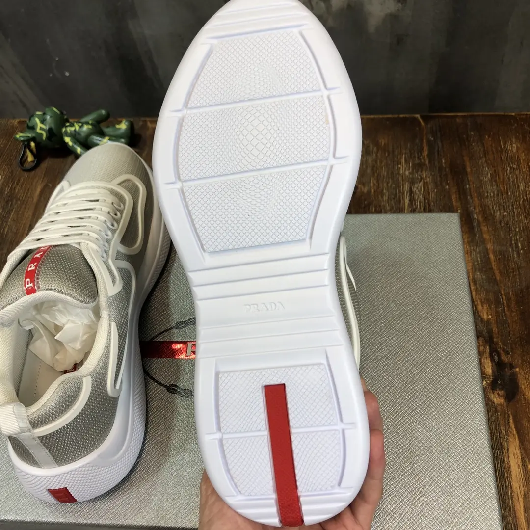 Prada America’s Cup Sneaker White Grey – High Quality Replica Prada Shoes 1:1 Sneakers Classic 244