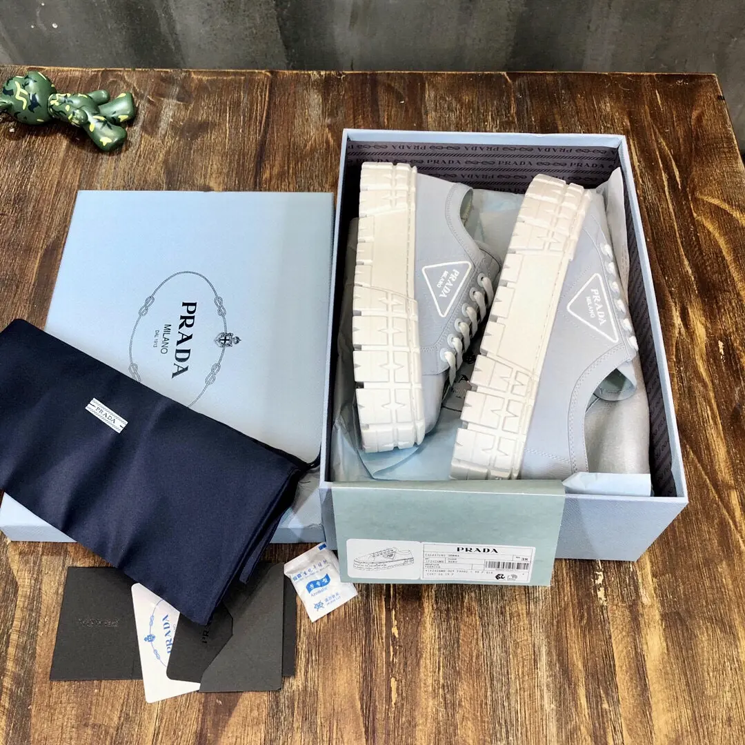 Prada Canvas Platform Sneakers Light Blue – High Quality Replica Prada Shoes 1: Fashionable 228