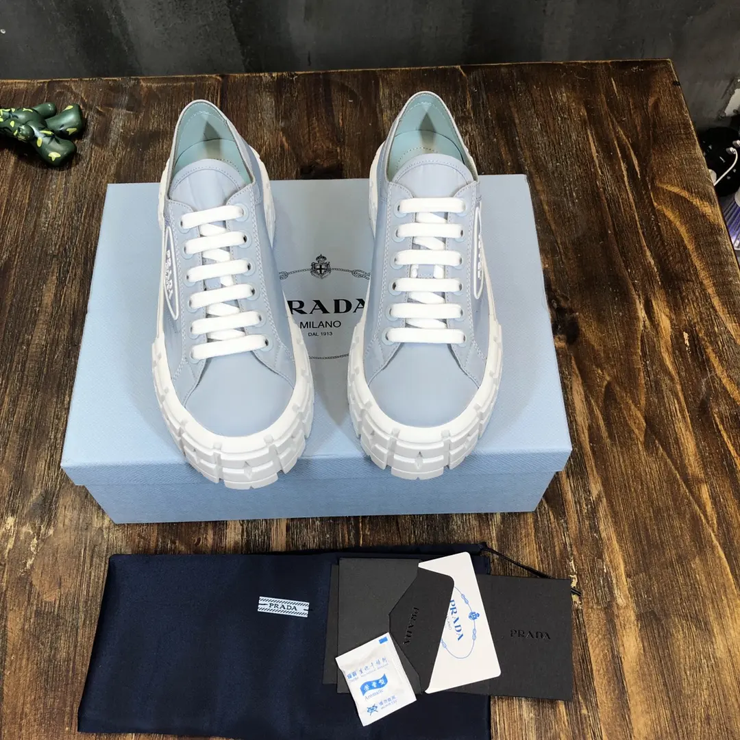 Prada Canvas Platform Sneakers Light Blue – High Quality Replica Prada Shoes 1: Fashionable 228