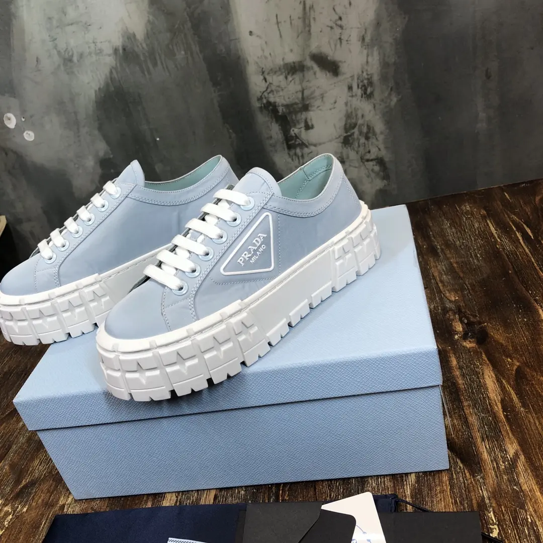 Prada Canvas Platform Sneakers Light Blue – High Quality Replica Prada Shoes 1: Fashionable 228