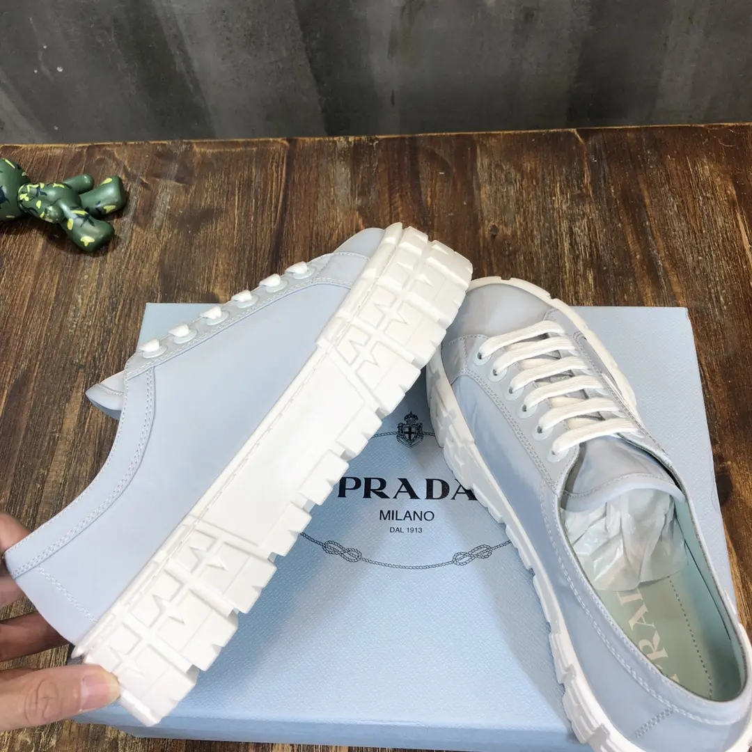 Prada Canvas Platform Sneakers Light Blue – High Quality Replica Prada Shoes 1: Fashionable 228