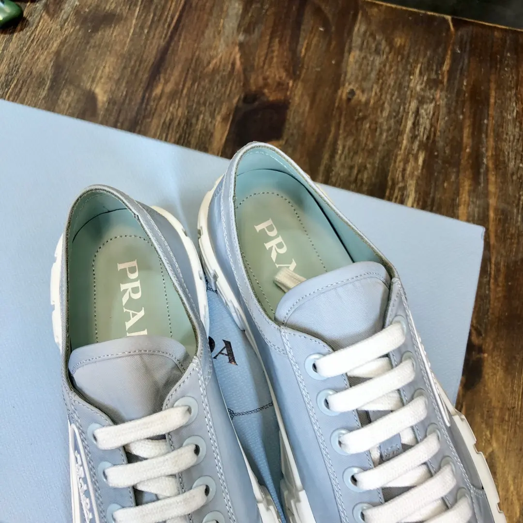 Prada Canvas Platform Sneakers Light Blue – High Quality Replica Prada Shoes 1: Fashionable 228