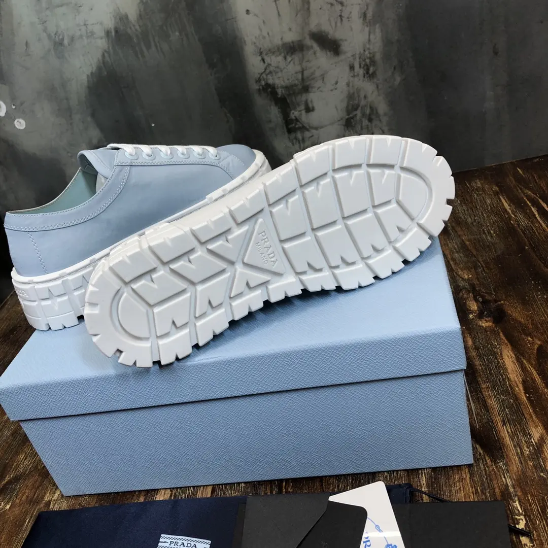 Prada Canvas Platform Sneakers Light Blue – High Quality Replica Prada Shoes 1: Fashionable 228