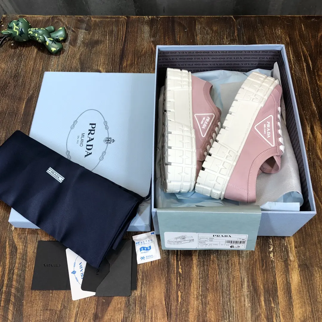 Prada Canvas Thick Sole Sneakers Pink – Replica Prada Shoes & High Quality Prada Sneakers Replica Reliable 248