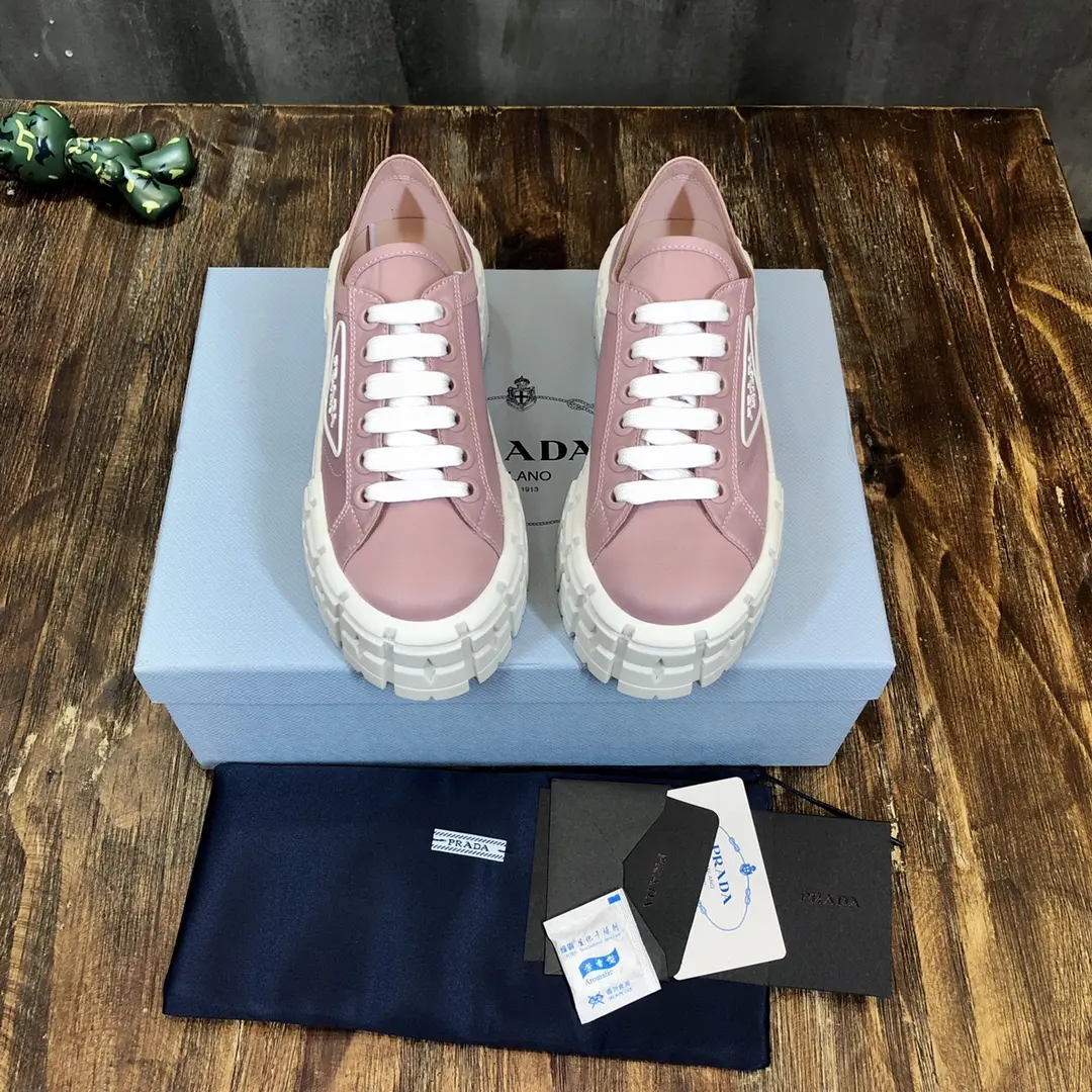 Prada Canvas Thick Sole Sneakers Pink – Replica Prada Shoes & High Quality Prada Sneakers Replica Reliable 248