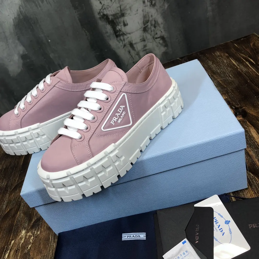 Prada Canvas Thick Sole Sneakers Pink – Replica Prada Shoes & High Quality Prada Sneakers Replica Reliable 248