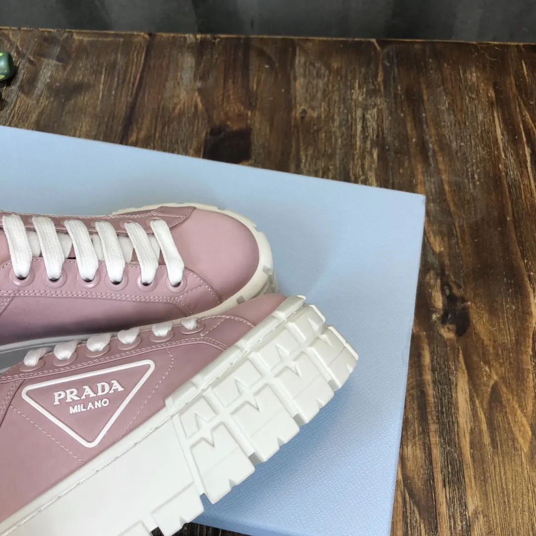 Prada Canvas Thick Sole Sneakers Pink – Replica Prada Shoes & High Quality Prada Sneakers Replica Reliable 248